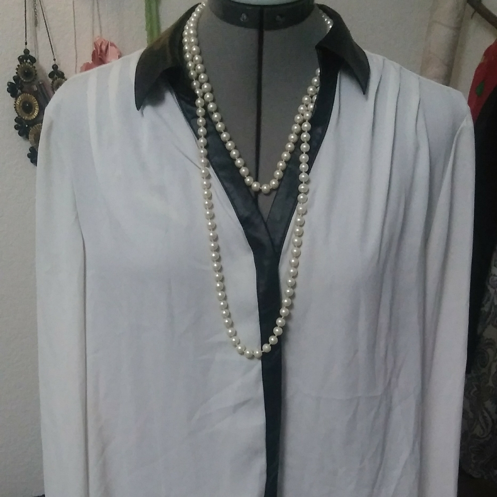 Alfani White Sheer Blouse